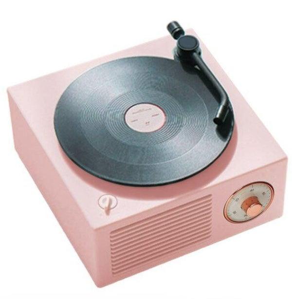 Enceinte Bluetooth Tourne-disque - Vintage | Portable - Rétro - Solde - Rose
