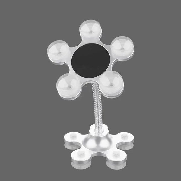 Support De Téléphone Avec Ventouse Double Face - Argenté