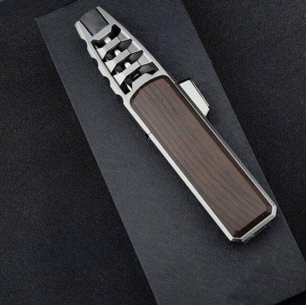 Briquet Chalumeau Original Rechargeable | De Luxe au Gaz Haut de gamme - Marron