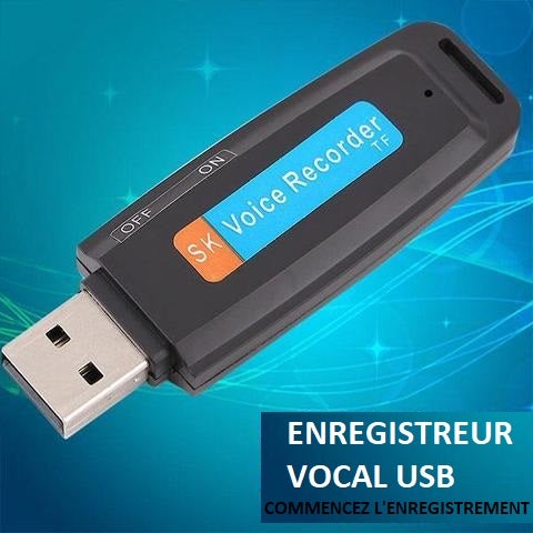 Dictaphone - Clé USB enregistreur - 22 h d'autonomie