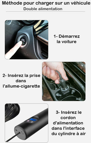 STERMAY 16PSI Pompe à air intelligente à double étage avec 6PCS Buses Écran  LCD 6000mAh Prise en charge de la pompe électrique Gonflage et dégonflage 