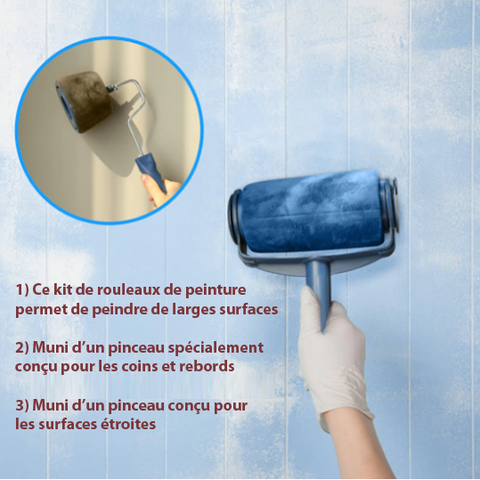 Kit Peinture mur et Plafond, Kit de Rouleau à Peinture avec Manche