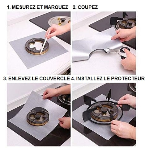 Protecteur De Cuisinière au gaz (lot de 4)