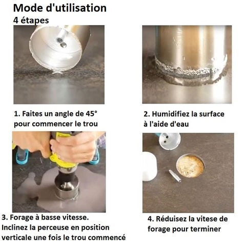 10 Pièces Meche Carrelage,Foret à Verre, 5-12mm Mèches pour Carrelage en  Verre,èches en Céramique,avec Tige Hexagonale, pour Percer des Trous en  Verre