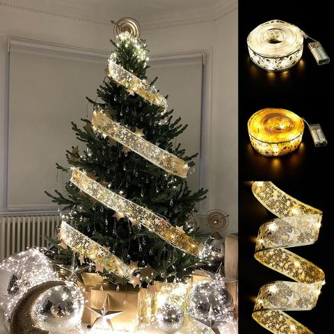 Lumières De Ruban LED D'arbre De Noël, Guirlandes Lumineuses À Piles Avec  Nœuds De Ruban Pour La Décoration Murale De Fête De Mariage Du Nouvel An De  Noël - Temu Belgium