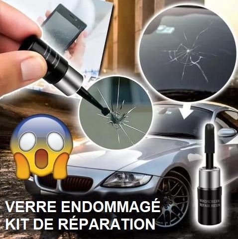 SCOBUTY Kit Reparation pare Brise,Outil Réparation Pare-Brise,Liquide  Réparation Verre,Kit Réparation Verre,Reparation Fissure Verre,pour
