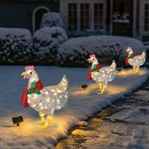 Poule Décorative Lumineuse Avec Écharpe