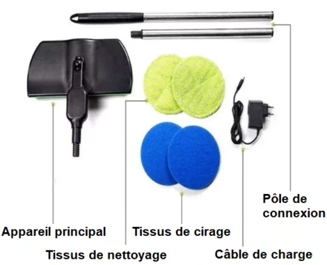 Balai Electrique sans Fil Mopelec - Nettoyage de toutes les