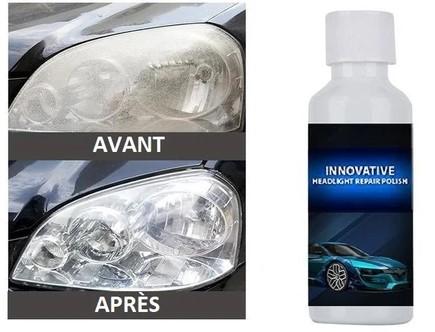 Spray Rénovateur Pour Phares De Voiture Jaunis - Kit 180ml - Redonne De La Clarté Aux Optiques En Plastique