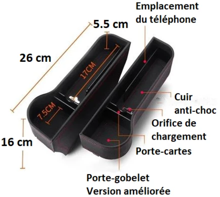 Organisateur de siège de voiture, multifonctionnel avec double chargem –  marima