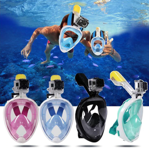 Masque de plongée en apnée Venalisa pour enfants, visage intégral, vue  panoramique à 180 ° anti-fuite, XS pour les enfants, 