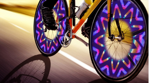 Roue De Vélo Aux Couleurs Vives Avec Un Rayon Lumineux Et Un Cadre Noir Ai  Génératif