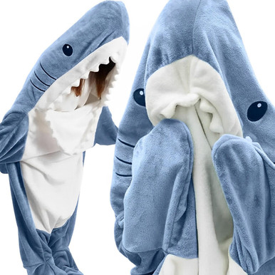 Combinaison à capuche avec couverture requin pour homme et femme – Sac de couchage requin – Costume d'Halloween et de Noël