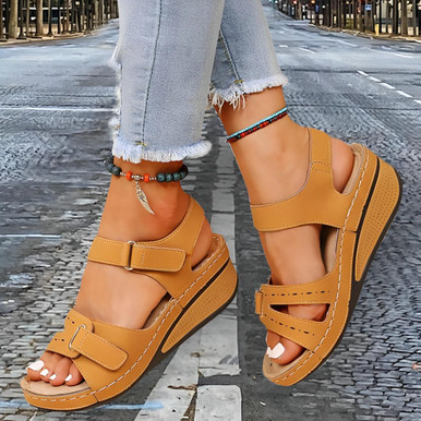 Sadanar Sandales orthopédiques en cuir avec soutien de la voûte