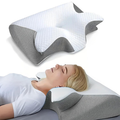 Oreiller cervical ergonomique à mémoire de forme – soutien apnée du sommeil et nuque