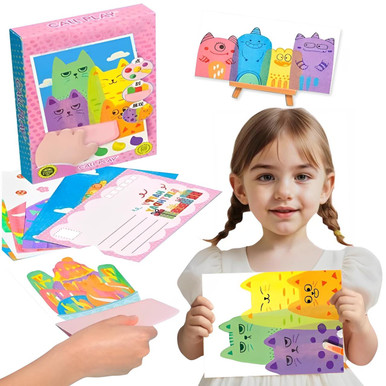 Art sur Papier à Gratter, Livre d'Art de Dessin Coloré avec 1 Stylo à Gratter pour Kits de Jeux de Fête d'Anniversaire et de Noël