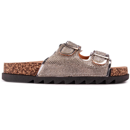 Solesister Cat Wide Fit Footbed Sandals - WFCATSI