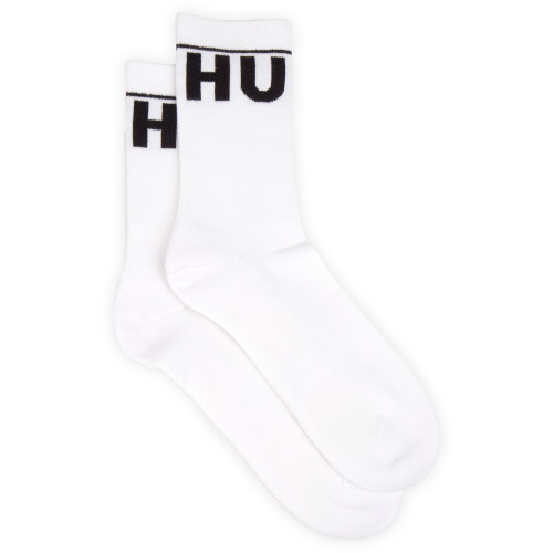 Hugo 2 Pack Rib Logo Socks - HU0647WH