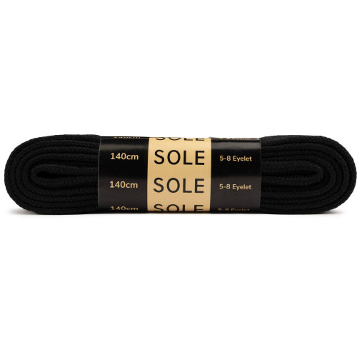 Sole 140Cm Flat Trainer Laces - S140FLBK