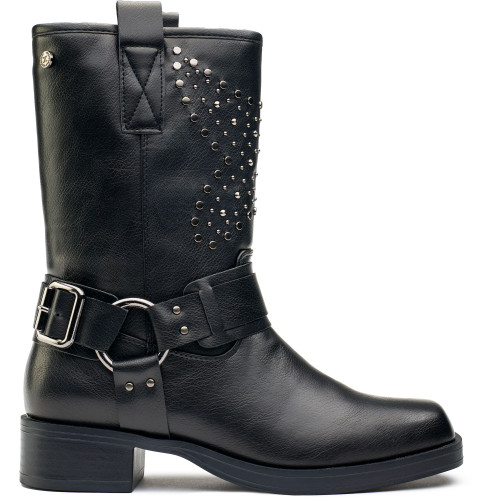 Xti Studded Biker Boots - X42999BK