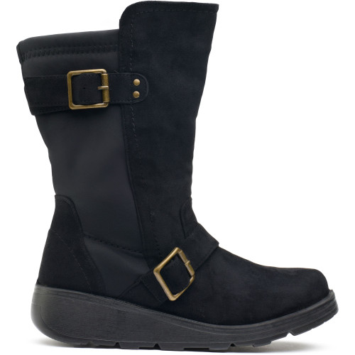 Solesister Mace Wide Fit Boots - WFMACEBK