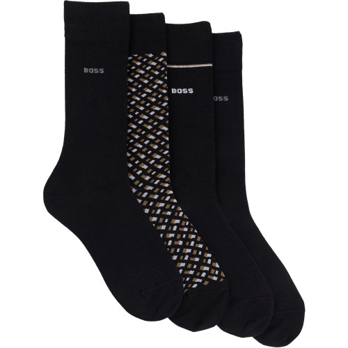 Boss 4 Pack Logo Socks - HB4322BK