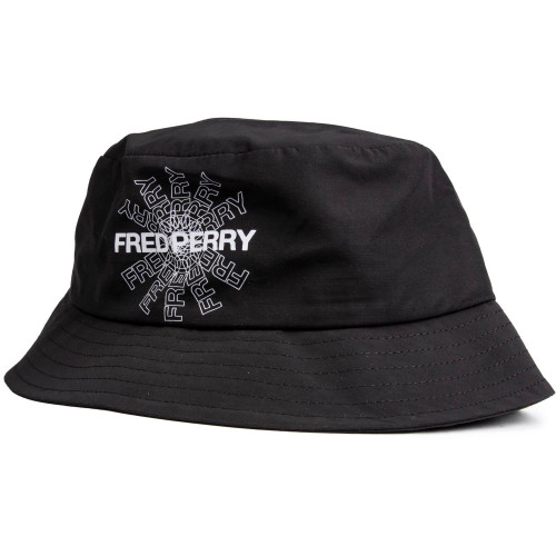 Fred Perry Graphic Print Bucket Hat - HW3657BK