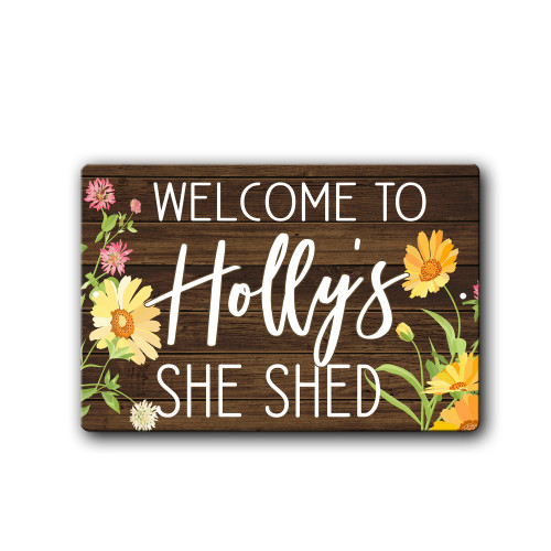 PERSONALIZED SHE SHED WARNING SIGN *YOUR NAME* ALUMINUM FULL HI GLOSS COLOR #505 