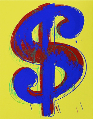 $ DOLLAR SIGN (YELLOW) BY ANDY WARHOL FOR SUNDAY B. MORNING