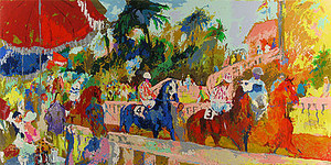 LEAVING THE PADDOCK BY LEROY NEIMAN