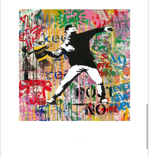 BANKSY THROWER ! (ORIGINAL) BY MR. BRAINWASH