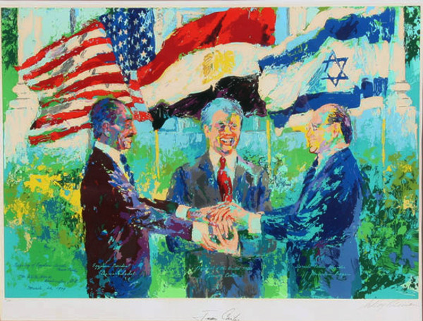 WHITE HOUSE SIGNING EGYPTIAN ISRAELI PEACE TREATY BY LEROY NEIMAN