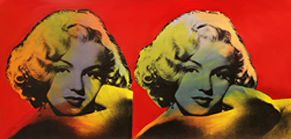 DOUBLE MARILYN - NORMA JEAN (RED) BY STEVE KAUFMAN