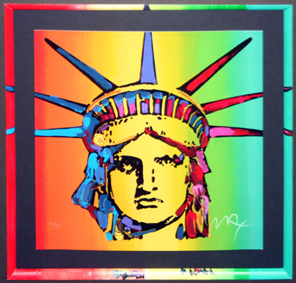 LIBERTY HEAD (RETRO SUITE 3/3) (CUSTOM FRAMED) BY PETER MAX