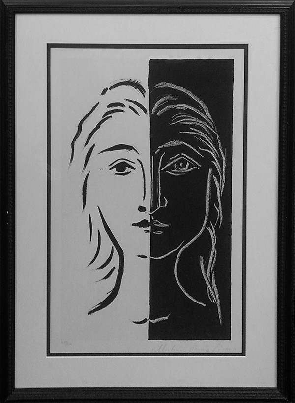 PORTRAIT EN DEUX PARTIES NOIRE ET BLANCHE BY MARINA PICASSO