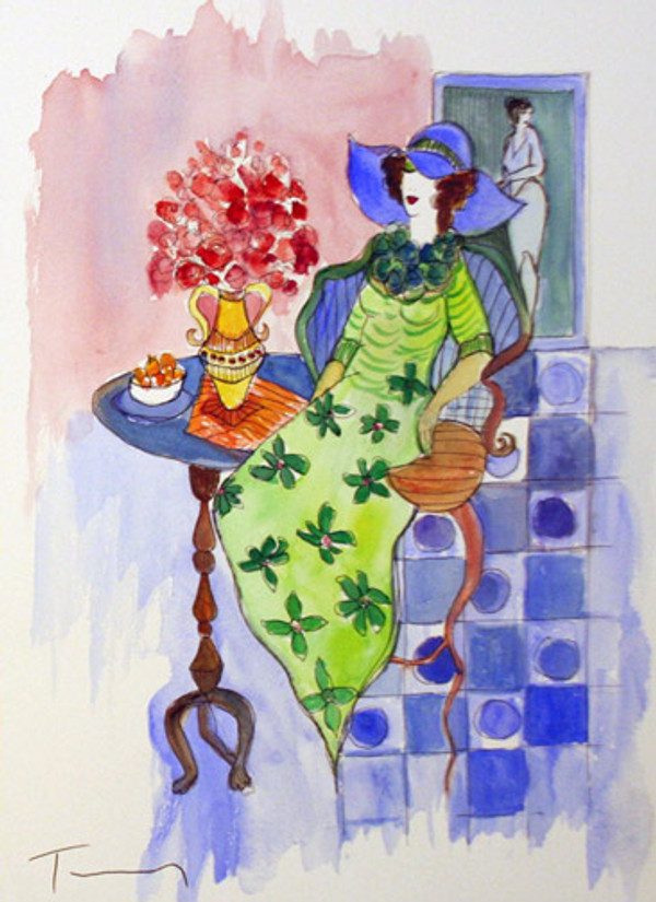 DRESSED UP (WATERCOLOR) BY ITZCHAK TARKAY