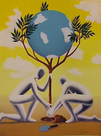 B*N様 マークコスタビ　give leaves a chance art_Kostabi_give_leaves_a_chan