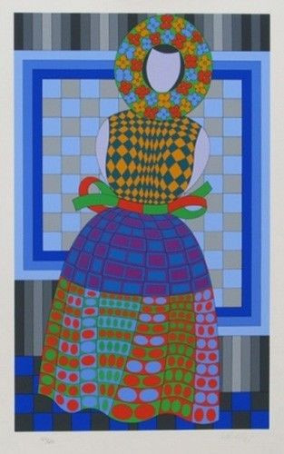 FILLE FLEUR (WHITE) BY VICTOR VASARELY