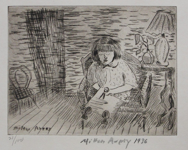 A CHILD CUTTING BY MILTON AVERY