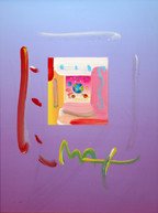 COSMIC RUNNER WITH PLANETS (OVERPAINT) BY PETER MAX