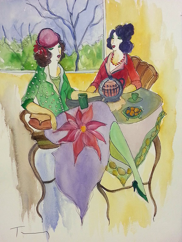 FALL AFTERNOON (WATERCOLOR) BY ITZCHAK TARKAY