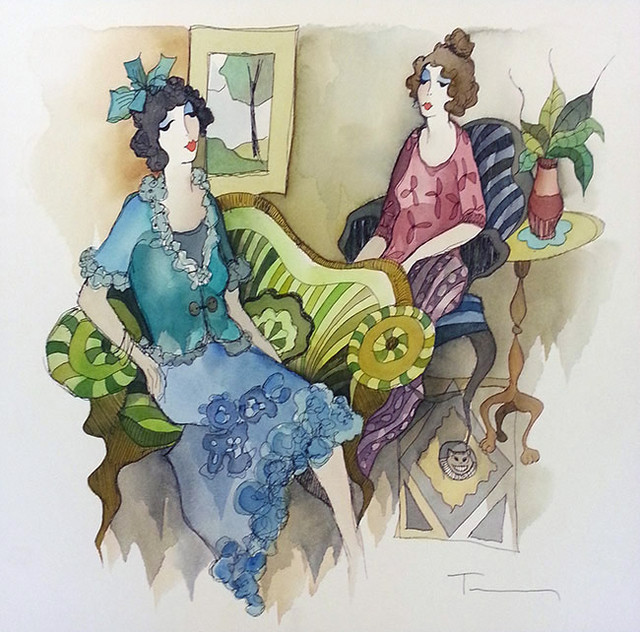 NIGHT OUT (WATERCOLOR) BY ITZCHAK TARKAY