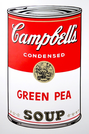 GREEN PEA - CAMPBELL SOUP CAN BY ANDY WARHOL FOR SUNDAY B. MORNING