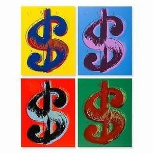 $ DOLLAR SIGN (SUITE OF 4) BY ANDY WARHOL FOR SUNDAY B. MORNING