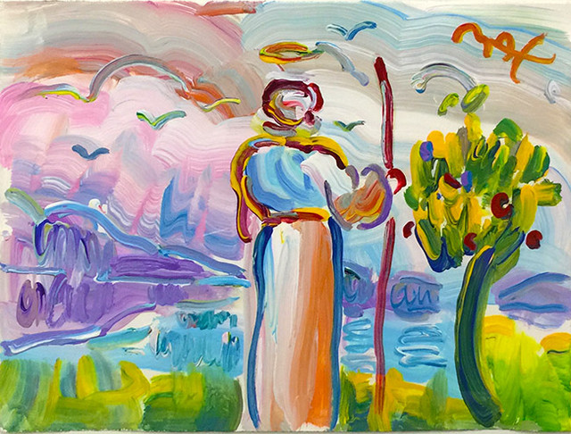 SAGE WITH CAN & TREE BY PETER MAX