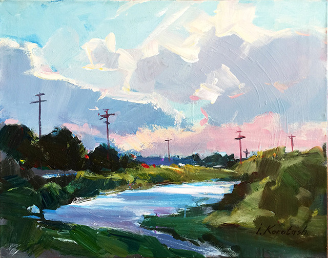 LANDSCAPE WITH RIVER BY IGOR KOROTASH