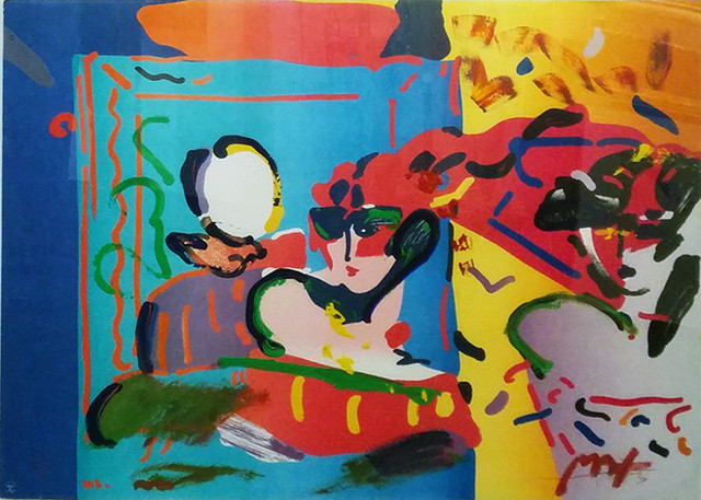 LADY WITH DEGAS BY PETER MAX