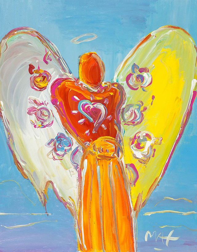 ANGEL WITH HEART (1990'S) BY PETER MAX