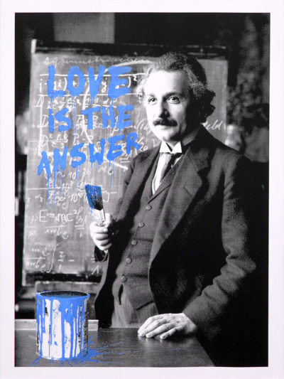 HAPPY BIRTHDAY EINSTEIN (BLUE) BY MR. BRAINWASH