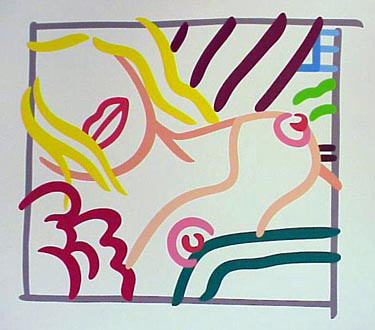 BEDROOM BLONDE DOODLE WITH PHOTO BY TOM WESSELMANN